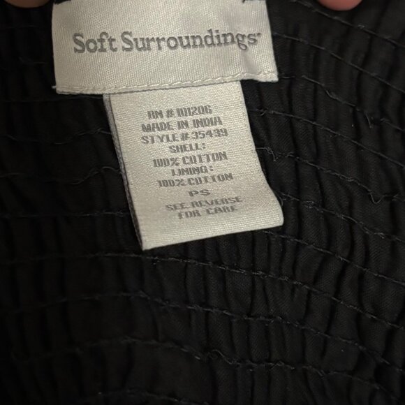 Soft Surroundings Maya Rivera Smocked Maxi Dress Floral Handkerchief Hem Size SP - Picture 7 of 7